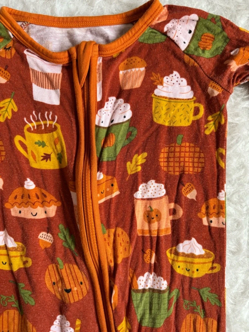 Little Sleepies Baby Festive Orange Pumpkin & Coffee Mug AOP Zippy